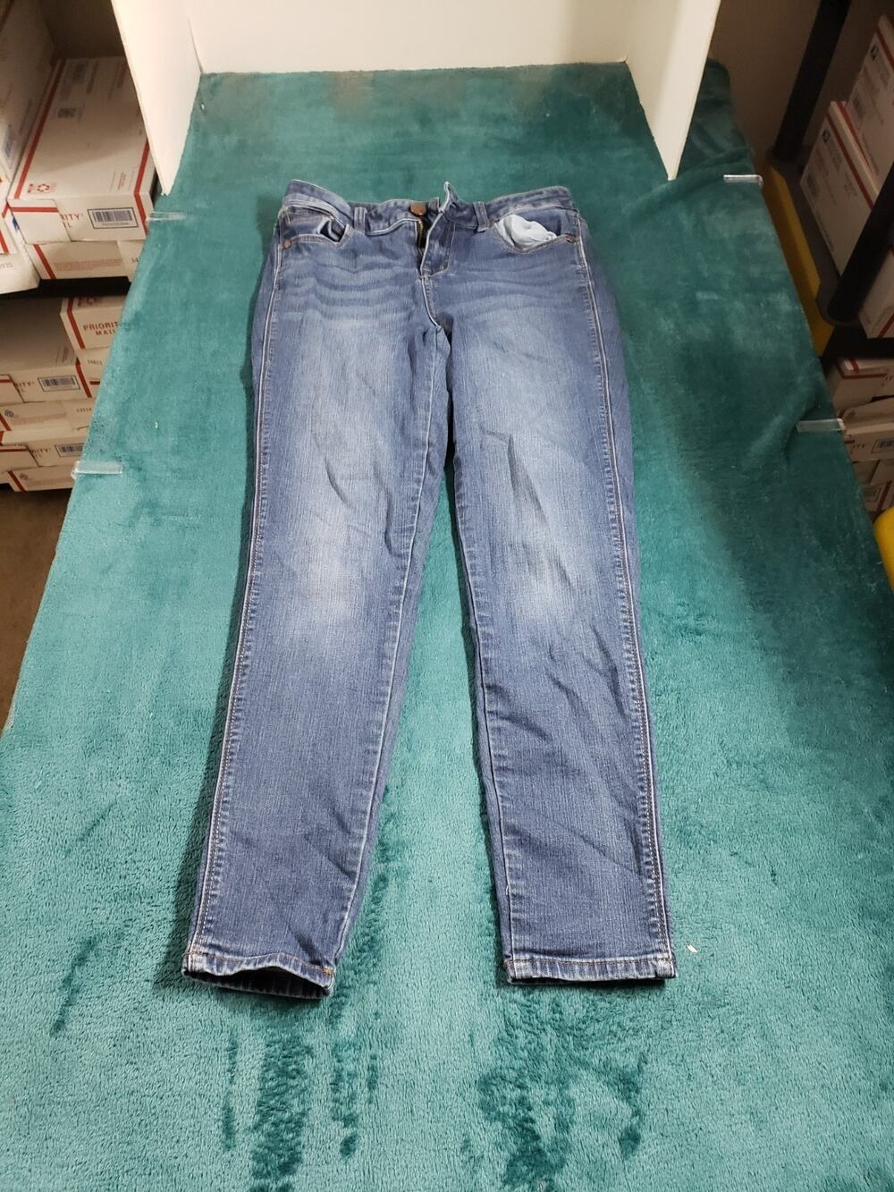 1822 Jeans Size 28 Women Blue Stretch Denim Pants Ladies Mid Rise Skinny